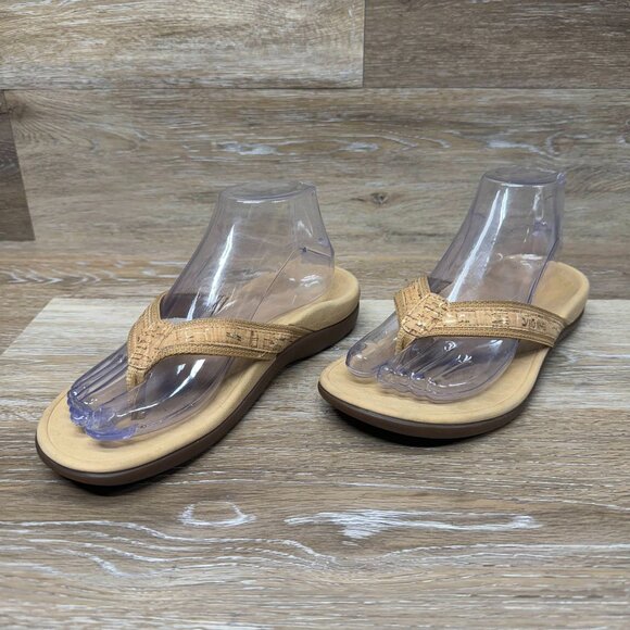 Vionic Tide II Orthotic Tech Gold Cork Sandal Women's Size 7 - Picture 1 of 6